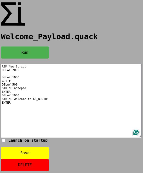 Welcome payload edit